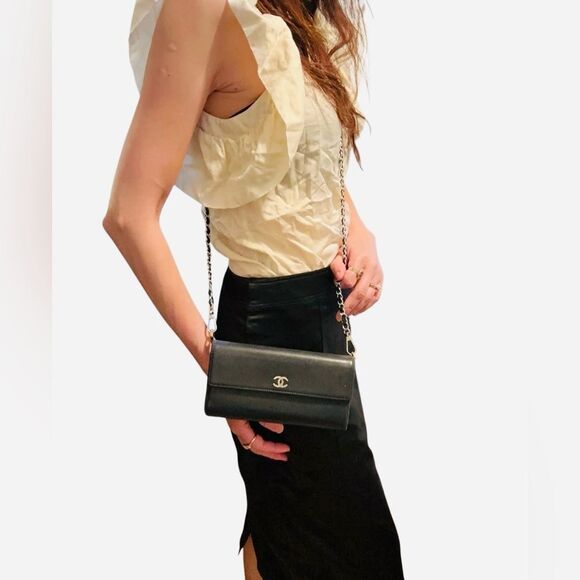 Chanel Black Leather Wallet Classic Design - Picture 12 of 12